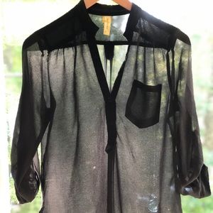 Sheer black blouse